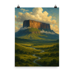 Mount Roraima Venezuela Brazil Guyana poster on a plain backdrop in size 8"x10".