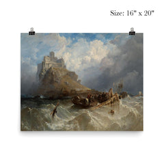 Mount St Michael, Cornwall by Clarkson Stanfield, 1830 poster 2