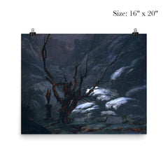 Mountain Gorge in the Winter by Carl Eduard Blechen, 1825 poster 2