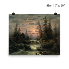 Mountain Stream in the Moonlight by Albert Rieger poster 2