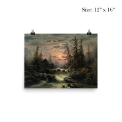 Mountain Stream in the Moonlight by Albert Rieger poster 3