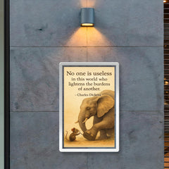 mouse helping elephant quote lighten burdens inspiring poster 2