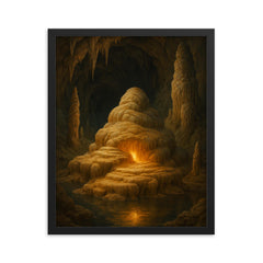 Movile Cave Romania framed print on a plain backdrop in size 16"x20".