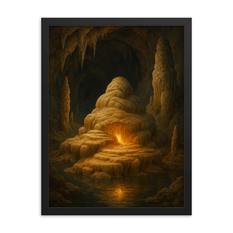 Movile Cave Romania framed print on a plain backdrop in size 18