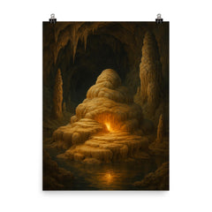 Movile Cave Romania poster on a plain backdrop in size 8"x10".