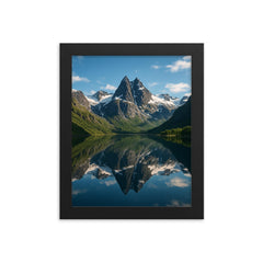 Moysalen National Park Peaks Norway framed print on a plain backdrop in size 8"x10".