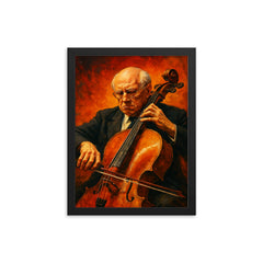Mstislav Rostropovich framed print on a plain backdrop in size 12"x16".