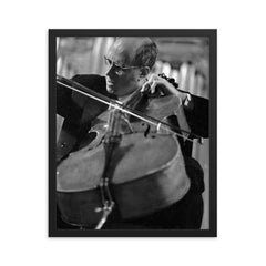 Mstislav Rostropovich framed print on a plain backdrop in size 16"x20".