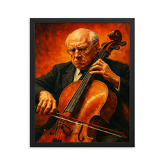 Mstislav Rostropovich framed print on a plain backdrop in size 16"x20".
