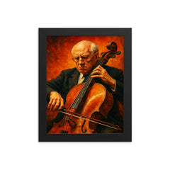 Mstislav Rostropovich framed print on a plain backdrop in size 8"x10".
