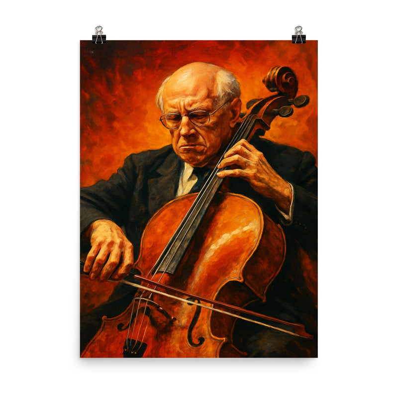 Mstislav Rostropovich poster on a plain backdrop in size 8