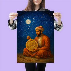 Mughal astrolabe maker under indigo celestial dome poster 3