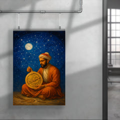 Mughal astrolabe maker under indigo celestial dome poster 4