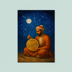 Mughal astrolabe maker under indigo celestial dome poster 8