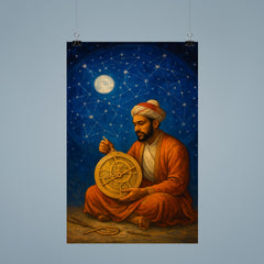 Mughal astrolabe maker under indigo celestial dome poster 9