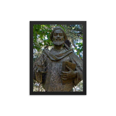 Muhammad ibn Musa al Khwarizmi framed print on a plain backdrop in size 12"x16".