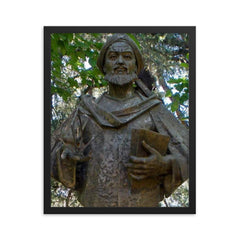 Muhammad ibn Musa al Khwarizmi framed print on a plain backdrop in size 16"x20".
