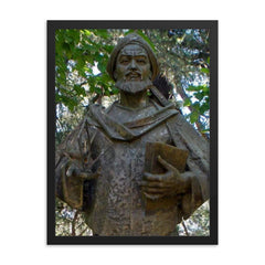 Muhammad ibn Musa al Khwarizmi framed print on a plain backdrop in size 18"x24".