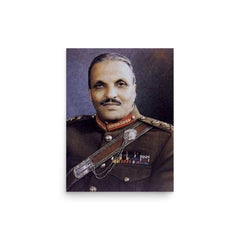 Muhammad Zia-ul-Haq poster on a plain backdrop in size 12"x16".