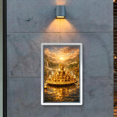 Muisca golden raft on sacred lake poster 2