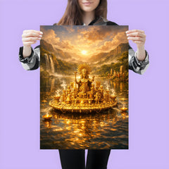 Muisca golden raft on sacred lake poster 3