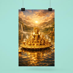 Muisca golden raft on sacred lake poster 6