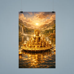 Muisca golden raft on sacred lake poster 9