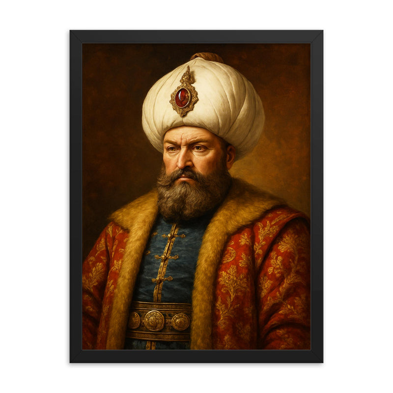 Murad III framed print on a plain backdrop in size 18