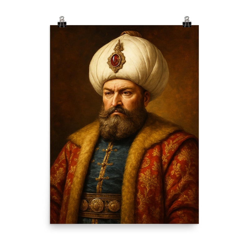 Murad III poster on a plain backdrop in size 8