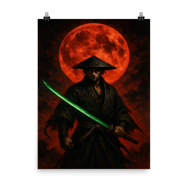 Murasa no yaiba ronin under blood moon poster on a plain backdrop in size 8