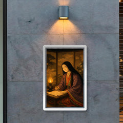 Murasaki Shikibu by lamplight with court screens poster 2