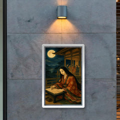 Murasaki Shikibu moonlit court writing scene poster 2
