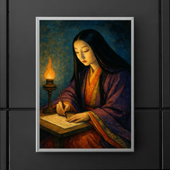 Murasaki Shikibu writing by lamplight poster 5