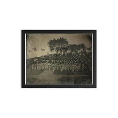 Muster of Militiamen on Boston Common, c. 1850s by Southworth and Hawes framed print on a plain backdrop in size 12"x16".