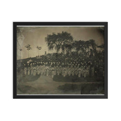 Muster of Militiamen on Boston Common, c. 1850s by Southworth and Hawes framed print on a plain backdrop in size 16"x20".