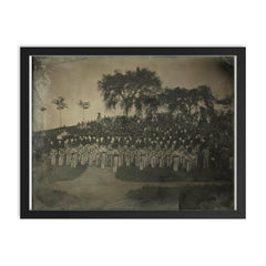 Muster of Militiamen on Boston Common, c. 1850s by Southworth and Hawes framed print on a plain backdrop in size 18"x24".