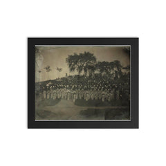 Muster of Militiamen on Boston Common, c. 1850s by Southworth and Hawes framed print on a plain backdrop in size 8"x10".