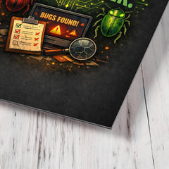 My patience has a bug tracker metal print mockup
