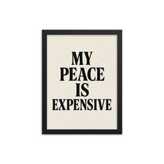 My peace is expensive framed print on a plain backdrop in size 12"x16".