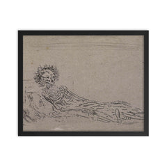 My Portrait in 1960 by James Ensor framed print on a plain backdrop in size 16"x20".