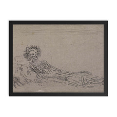 My Portrait in 1960 by James Ensor framed print on a plain backdrop in size 18"x24".
