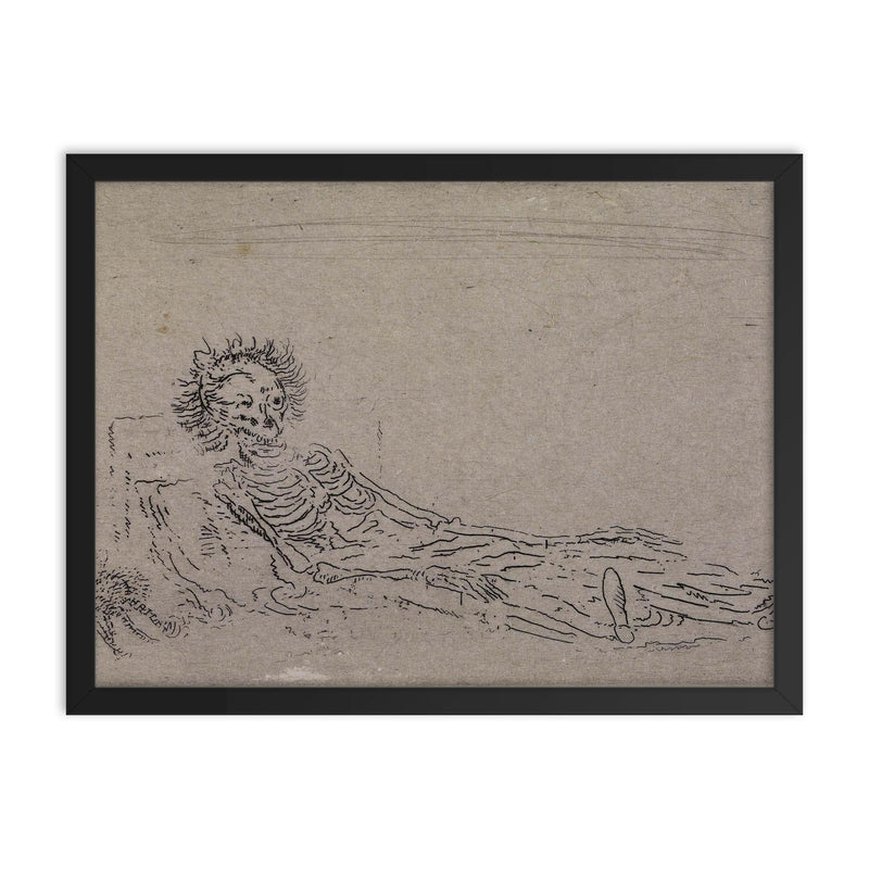 My Portrait in 1960 by James Ensor framed print on a plain backdrop in size 18