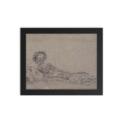 My Portrait in 1960 by James Ensor framed print on a plain backdrop in size 8"x10".