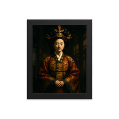 Myeongseong Empress in court shadows framed print on a plain backdrop in size 8"x10".
