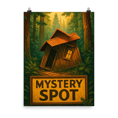 Mystery Spot Santa Cruz USA poster on a plain backdrop in size 8"x10".