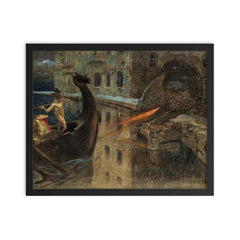 Mythological Scene by Alexander Rothaug framed print on a plain backdrop in size 16"x20".