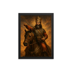 Nader Shah framed print on a plain backdrop in size 12"x16".