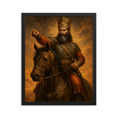 Nader Shah framed print on a plain backdrop in size 16"x20".