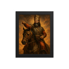 Nader Shah framed print on a plain backdrop in size 8"x10".