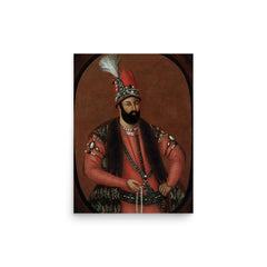 Nader Shah poster on a plain backdrop in size 12"x16".